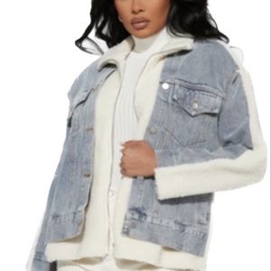 Small - Sherpa denim jacket